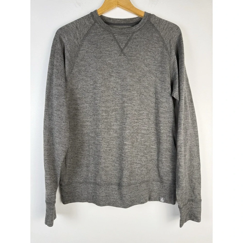 The North Face Copperwood Crewneck Raglan Long Sleeve Gray Men's Small Logo